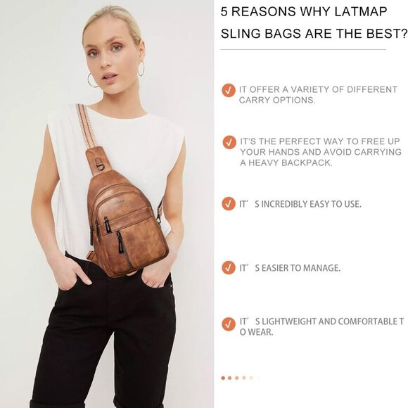 7L Sling Bag For Women Men Backpack Fanny Pack Crossbody Chest Travel Shoulder B - Picture 2 of 8